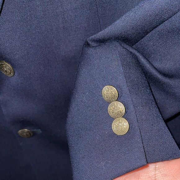 OSCAR DE LA RENTA Navy Blue Blazer Size 44R - Picture 5 of 10